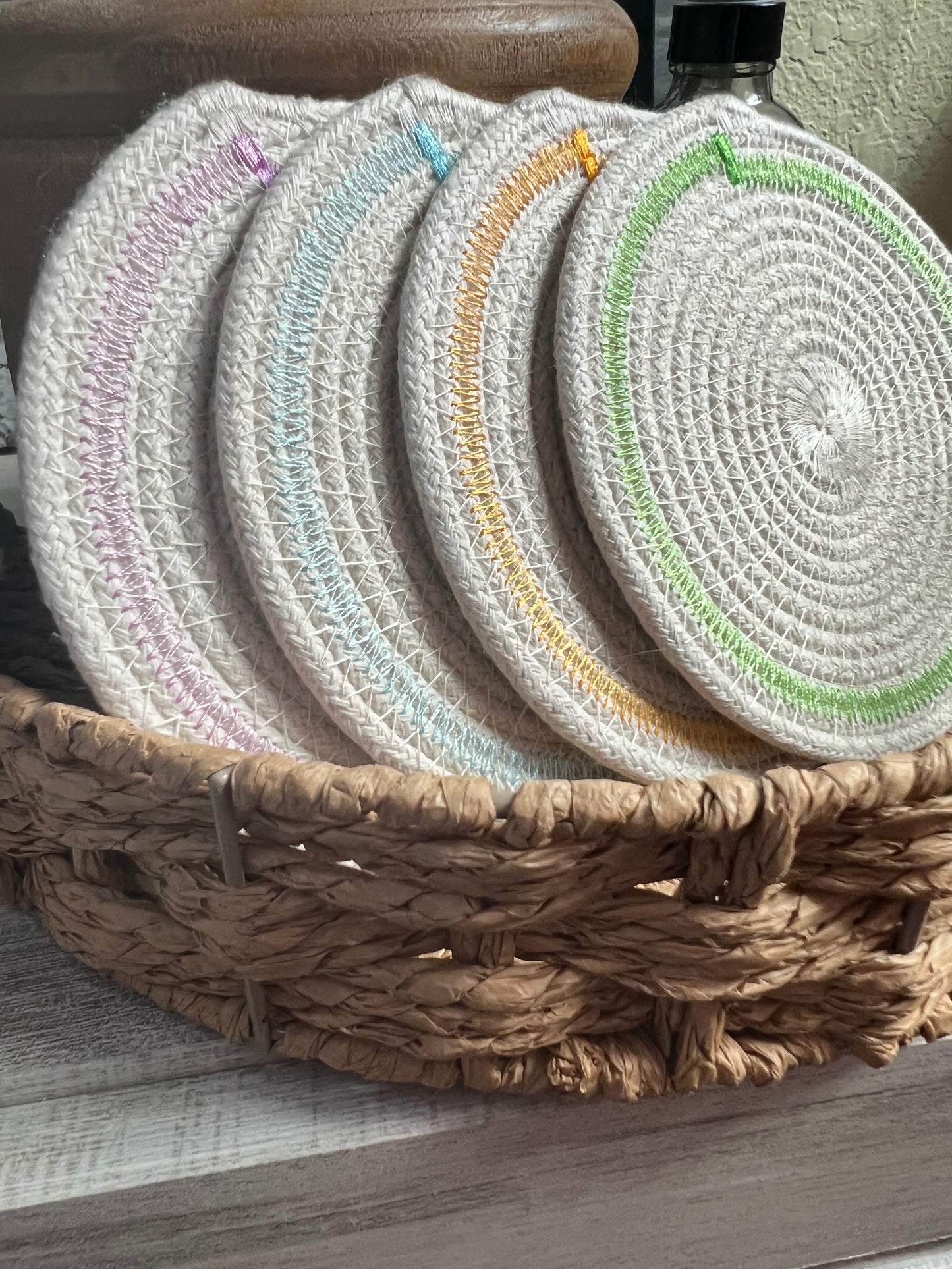 Colorful Coaster Set | Coasters & Coaster Holder Included