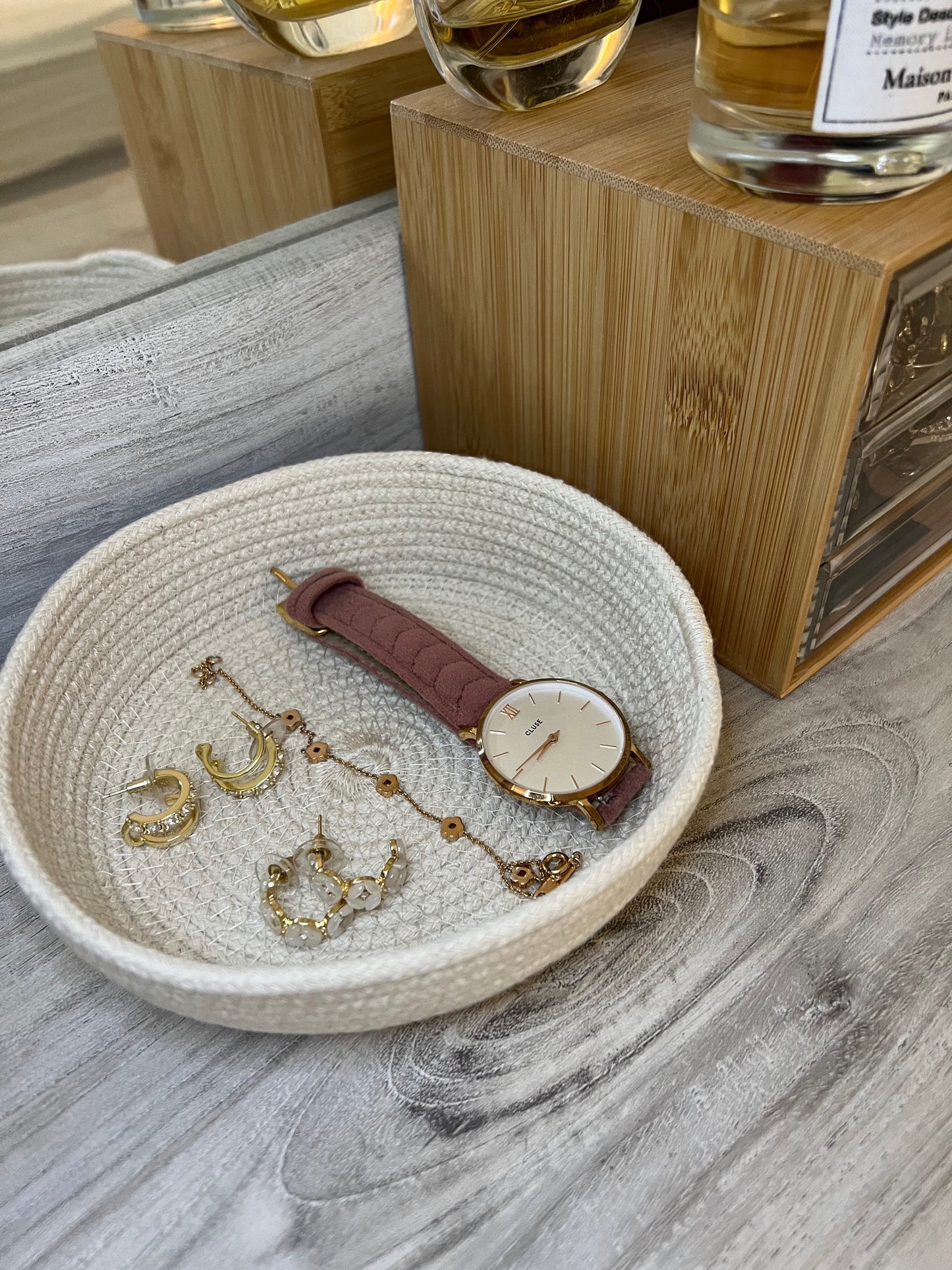 Beige Basket Tray