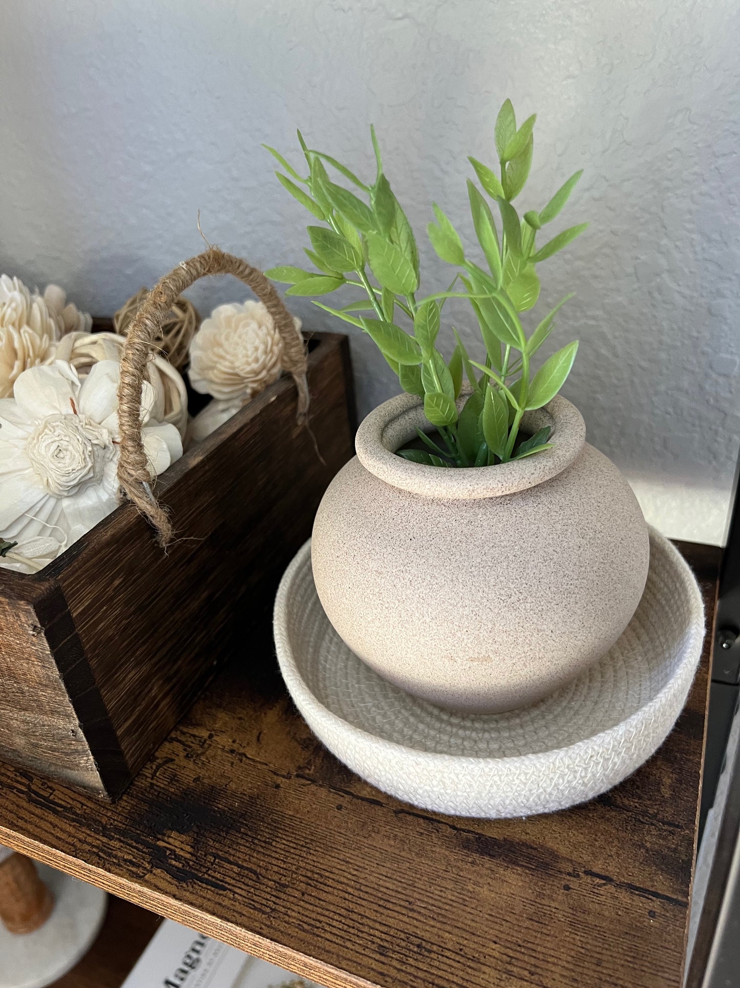 Beige Basket Tray