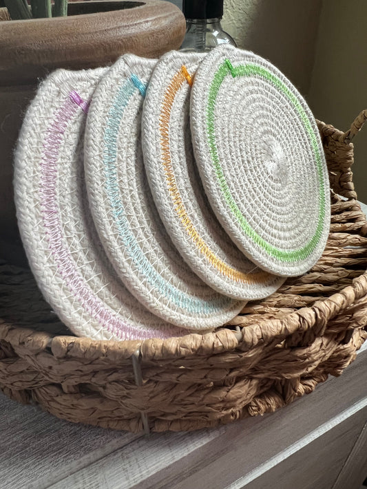 Colorful Coaster Set | Coasters & Coaster Holder Included