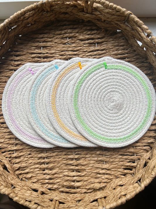 Colorful Coaster Set | Coasters & Coaster Holder Included