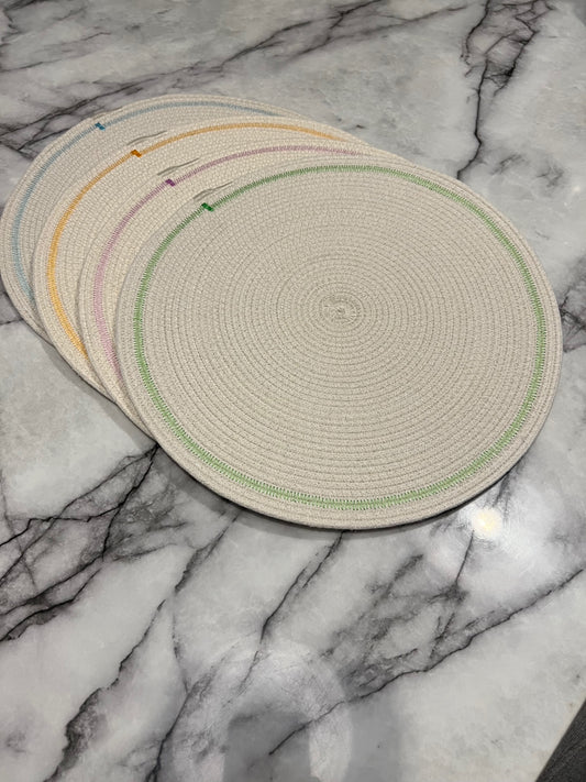 Table Placemats | Pack of 4 | Multi-Colored Heat Resistant Placemats