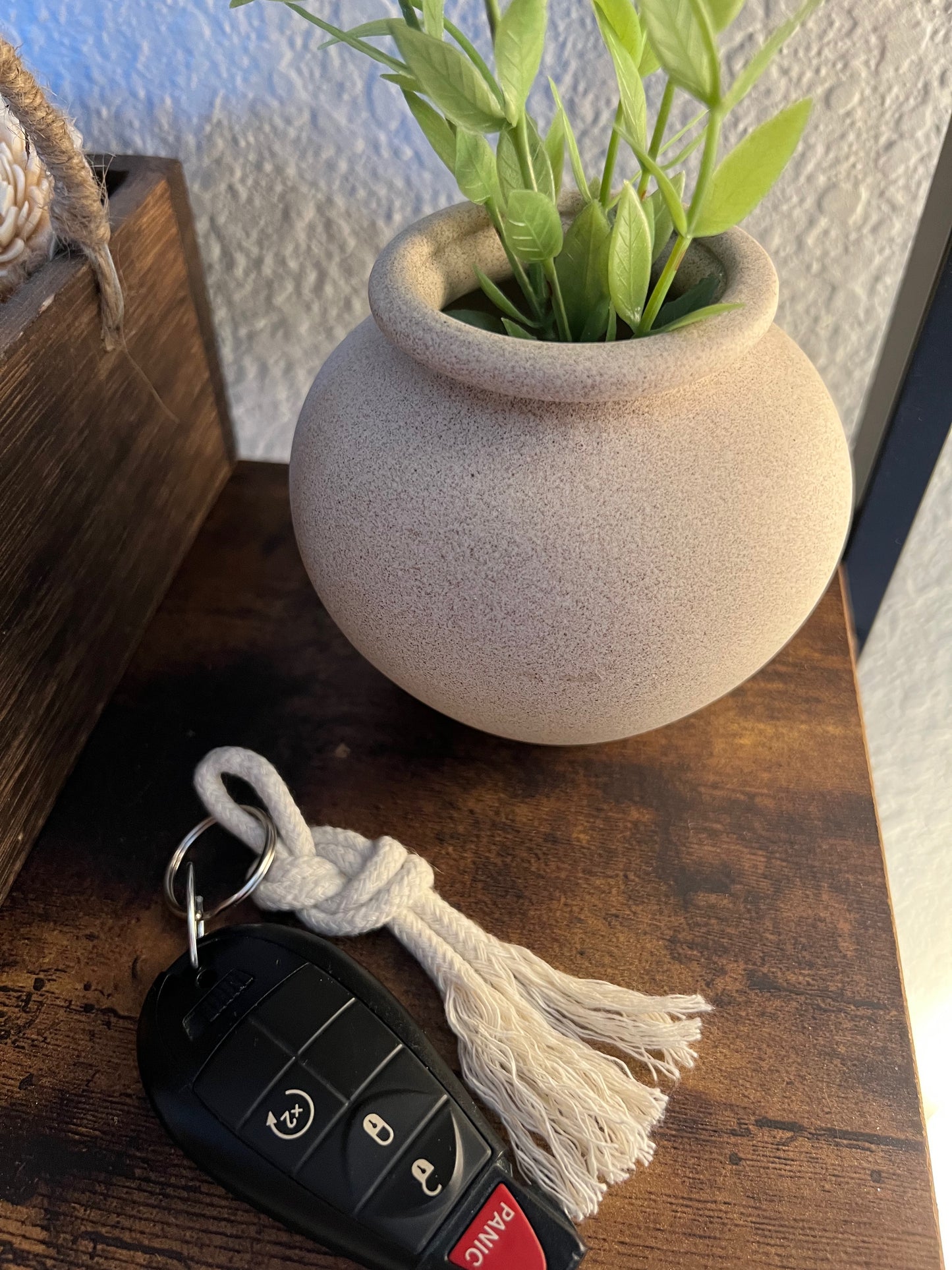 Nautical Keychain with Knot and Frayed Ends