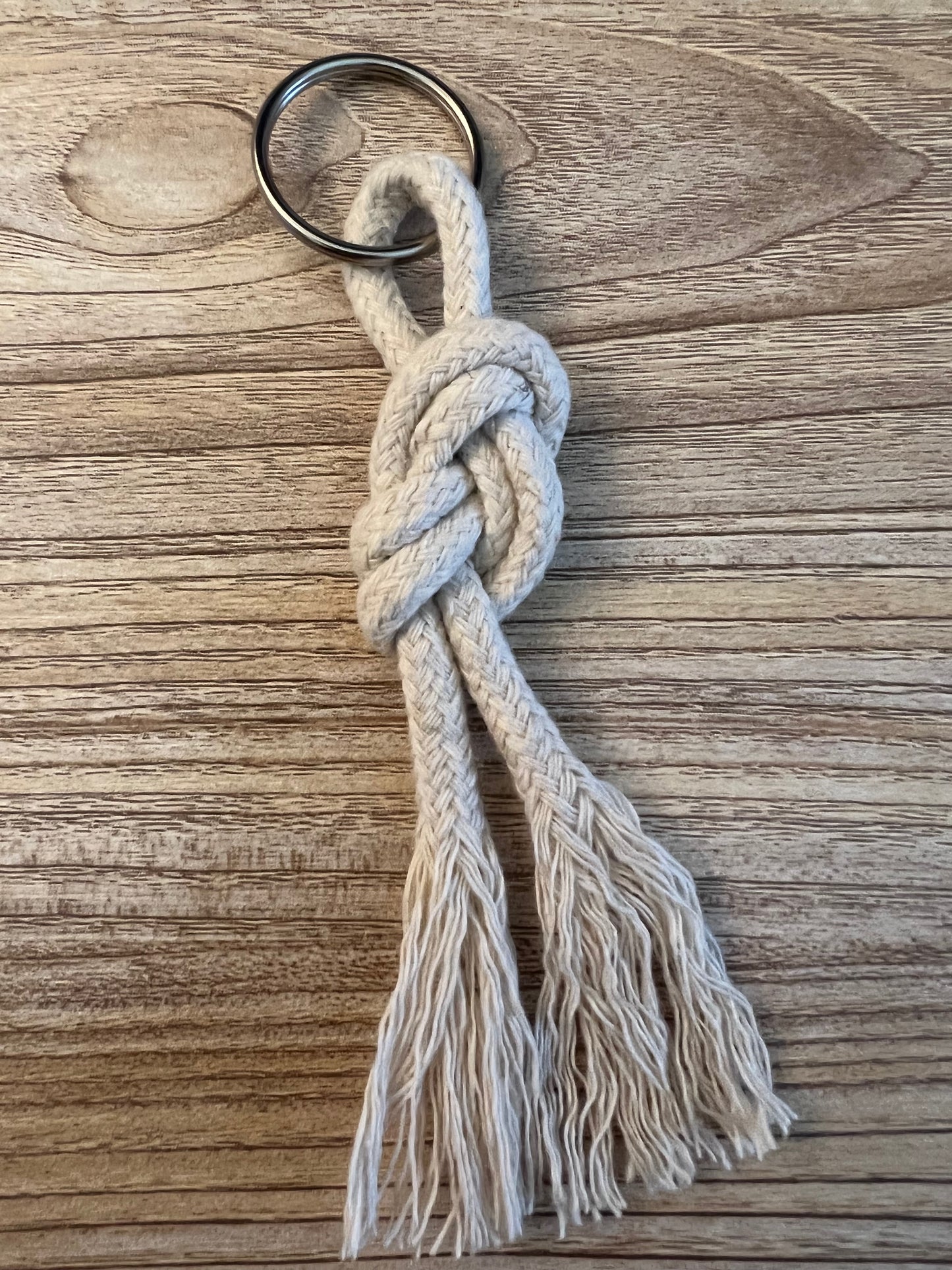 Nautical Keychain with Knot and Frayed Ends