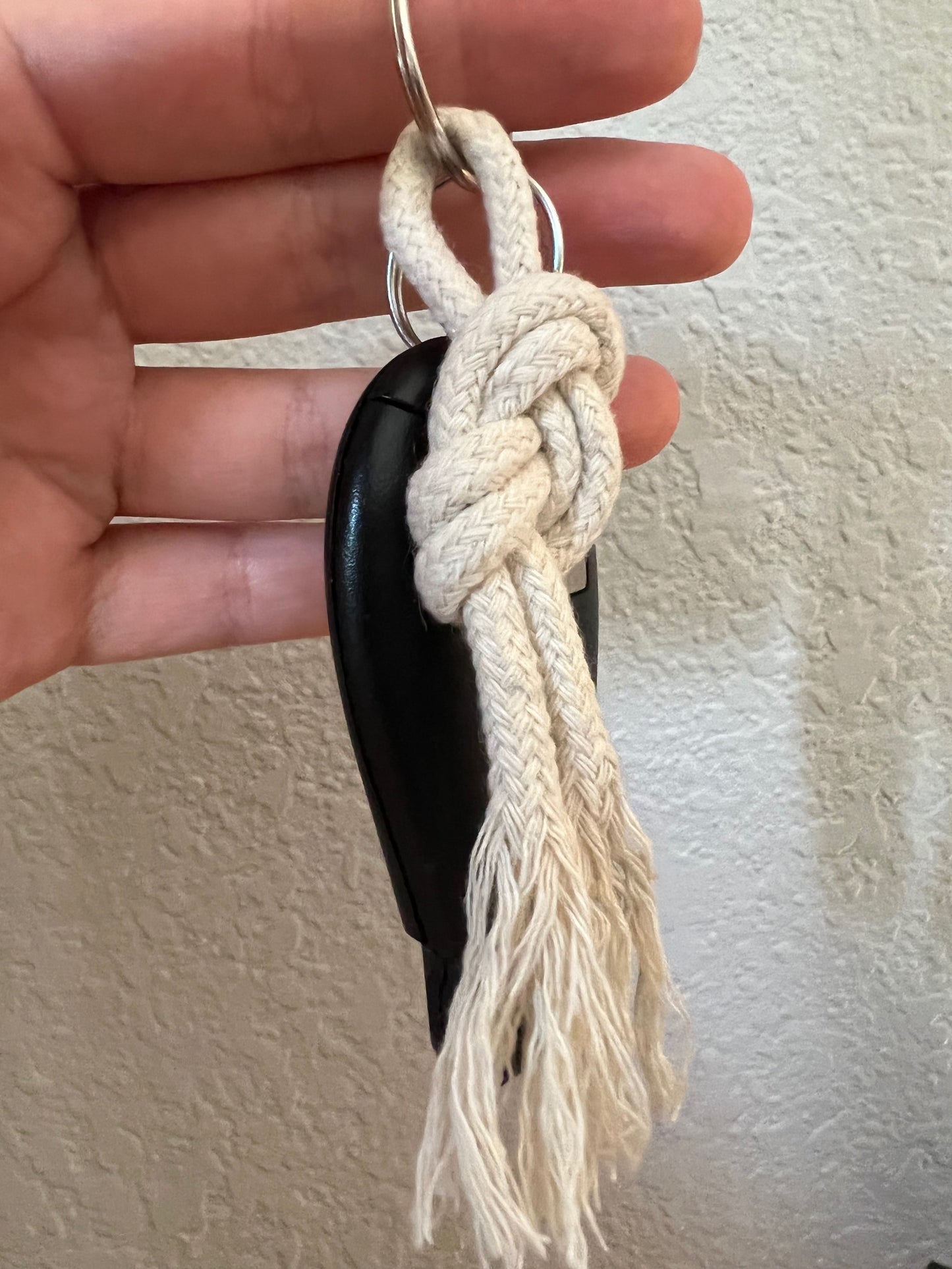 Nautical Keychain with Knot and Frayed Ends