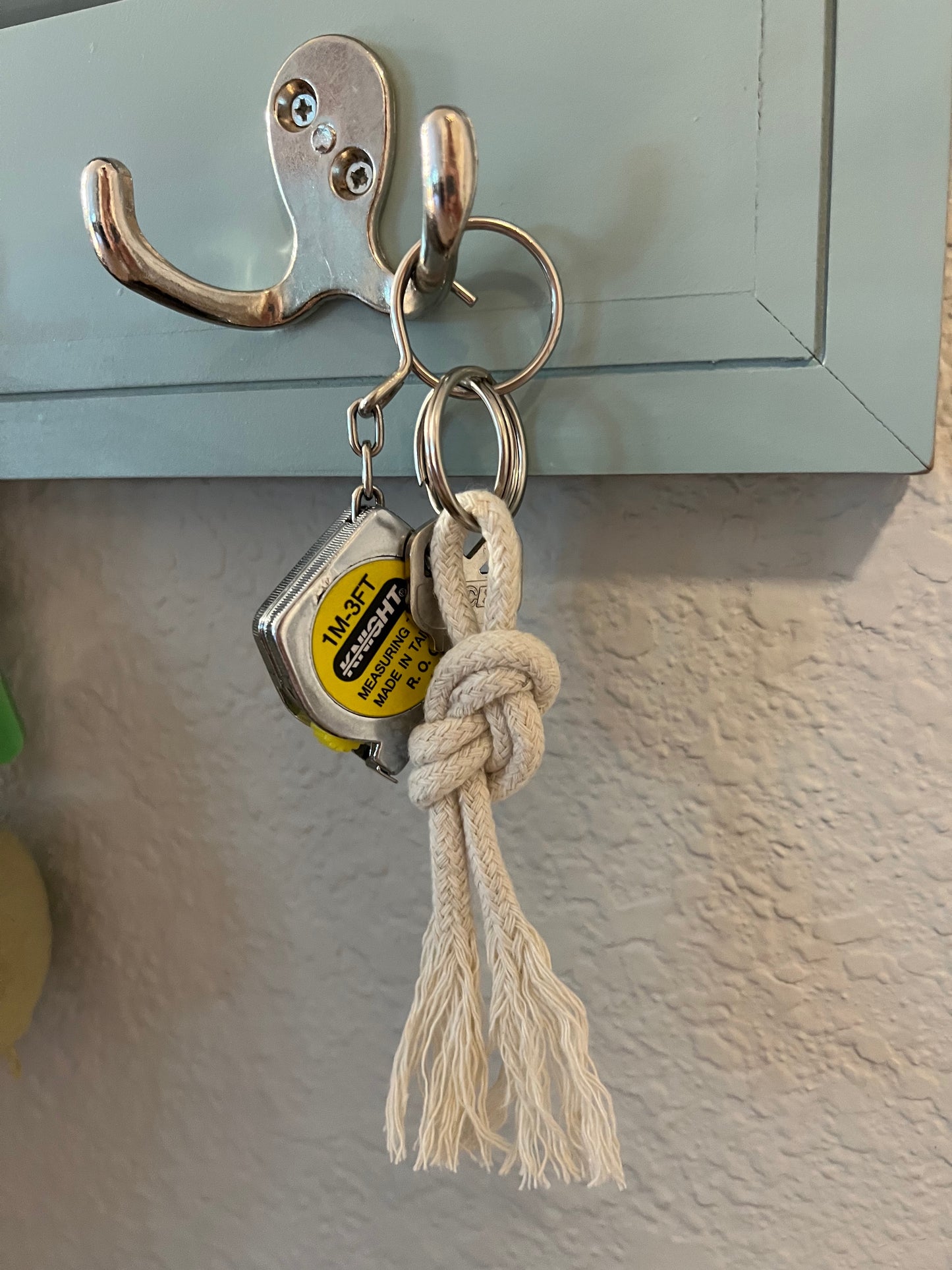 Nautical Keychain with Knot and Frayed Ends